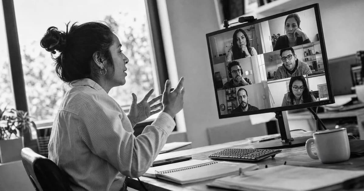 Gerente y equipo revisan una práctica de trabajo concreta